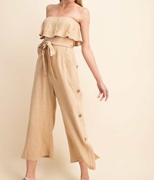 Taupe Jumpsuit • Charmed Fashion Boutique